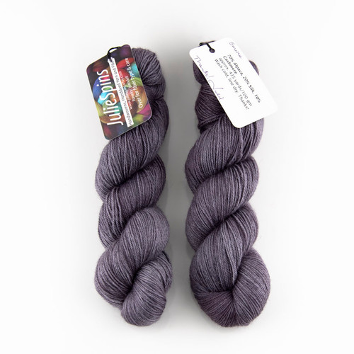 JulieSpins, Alpaca Silk Cashmere // Smoke at The Loopy Ewe