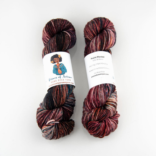 Essence of Autumn, Prairie Worsted // African Violet at The Loopy Ewe