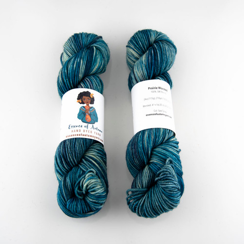 Essence of Autumn, Prairie Worsted // Sea Spray at The Loopy Ewe