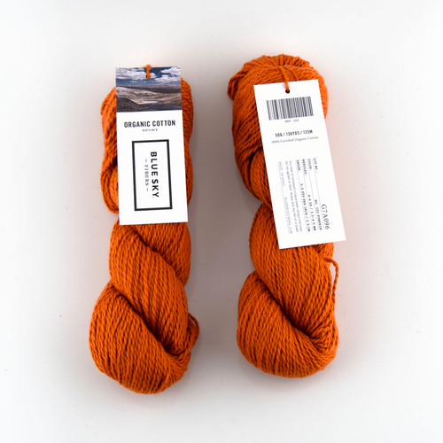 Blue Sky Fibers, Organic Cotton Sport // Pumpkin (222) at The Loopy Ewe