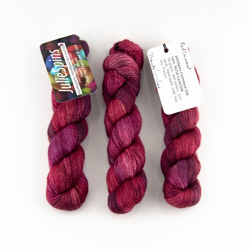 JulieSpins, Cashmere Silk Lace // Red Currant at The Loopy Ewe
