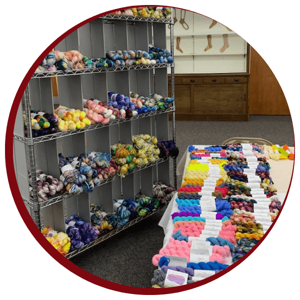 Selection of DK yarn at a yarn store