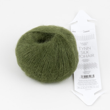 美品☆ルシアンペラフィネ☆クッション☆グリーン☆ラインストーン☆ Sandnes Garn, Tynn Silk Mohair//Olive Green (9062)