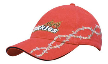 Brushed Heavy Cotton with Sandwich Barbed-Wire Embroidery
