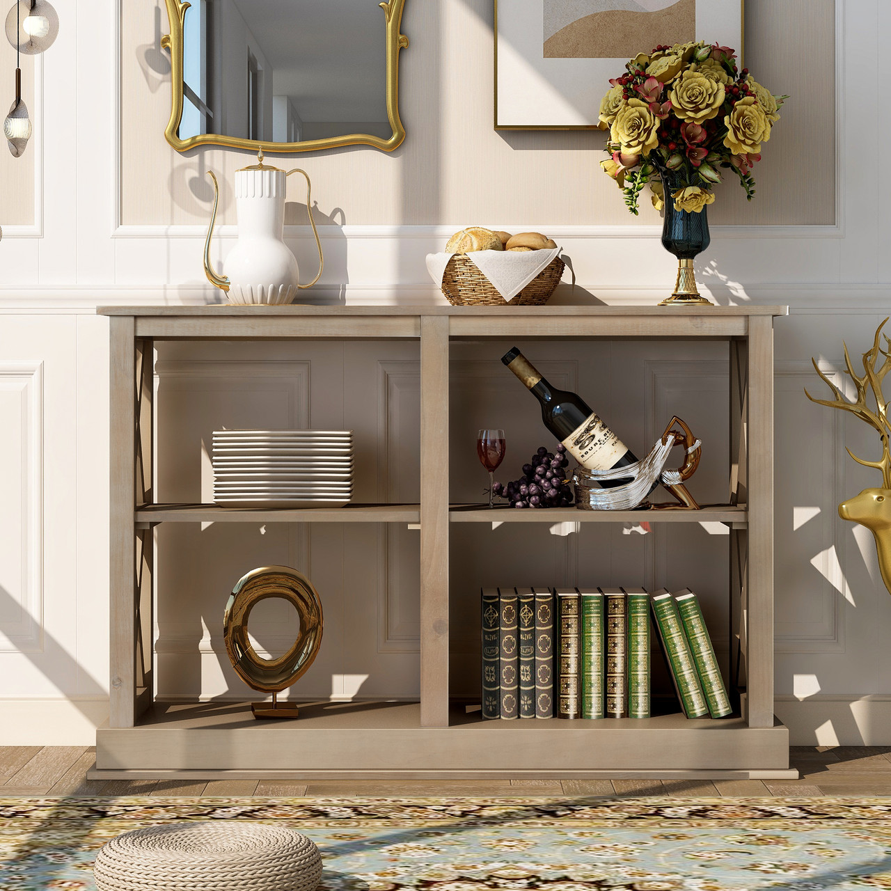 living room console table with storage