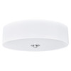 14"W Polished Chrome Ceiling Light with White Linen Shade and Frosted Diffuser