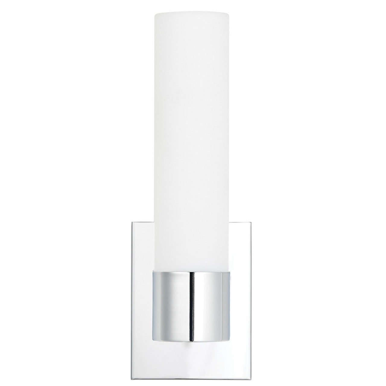 13.5"H Chrome Wall Sconce with Frosted Glass Shade & Integrated LED