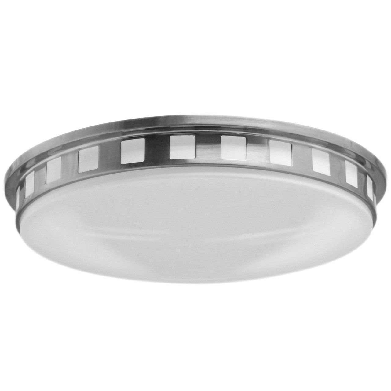 18"W Brushed Nickel Ceiling Light with Frosted Acrylic Shade