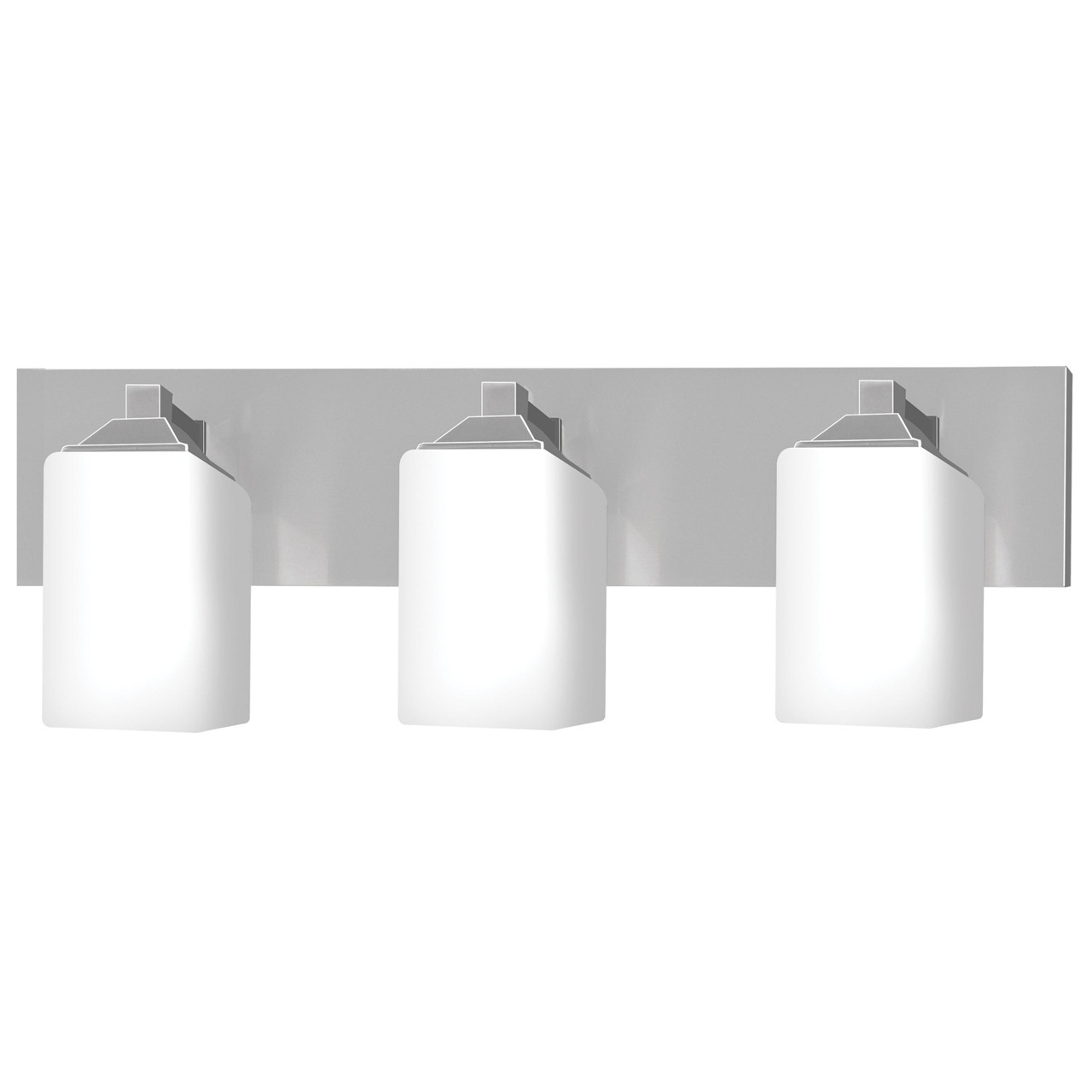 24"W Brushed Nickel Vanity Light with Frosted Glass Shades