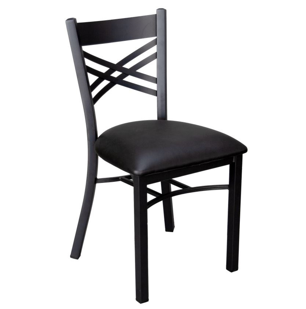 Cross Back Metal Chair