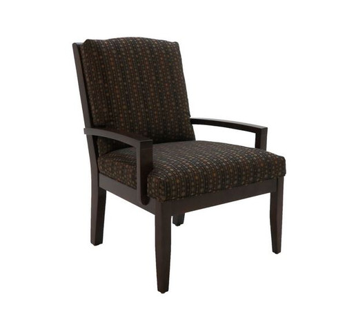 Upholstered Chair with Wood Arms