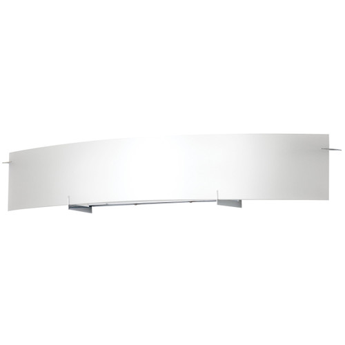 42"W Polished Chrome Vanity Light with Frosted Glass Shade
