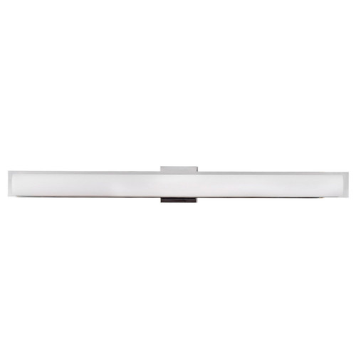 42"W Polished Chrome Vanity Light with Frosted Glass Shade & Integrated LED