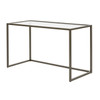 Lea Collection Large Glass Top Nesting Table with Bronze Frame