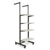 2-Way Rolling Merchandise Rack with 4 White Bullnose Shelves