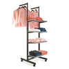 2-Way Rolling Merchandise Rack with 4 Grey Bullnose Shelves