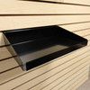 Slatwall Metal RX / Tray Shelf with Front & Side Lips, 10" D x 15" L - Black, 5 & 10 Packs