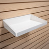 Slatwall Metal RX / Tray Shelf with Front & Side Lips, 10" D x 15" L - Off White, 5 & 10 Packs