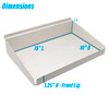 Slatwall Metal RX / Tray Shelf with Front & Side Lips, 10" D x 15" L - Off White, 5 & 10 Packs