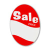 1000 Large Red & White Oval Sale Price Tag - 3" W x 4.125" H