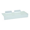 Slatwall Flat Clear Acrylic Shoe Shelf w/ 1.25" H x 10" L Sign Holding Slot, 4" D x 10" L…