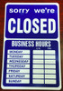 Open Closed Business Hours Window Sign w/Time Sheet Stickers