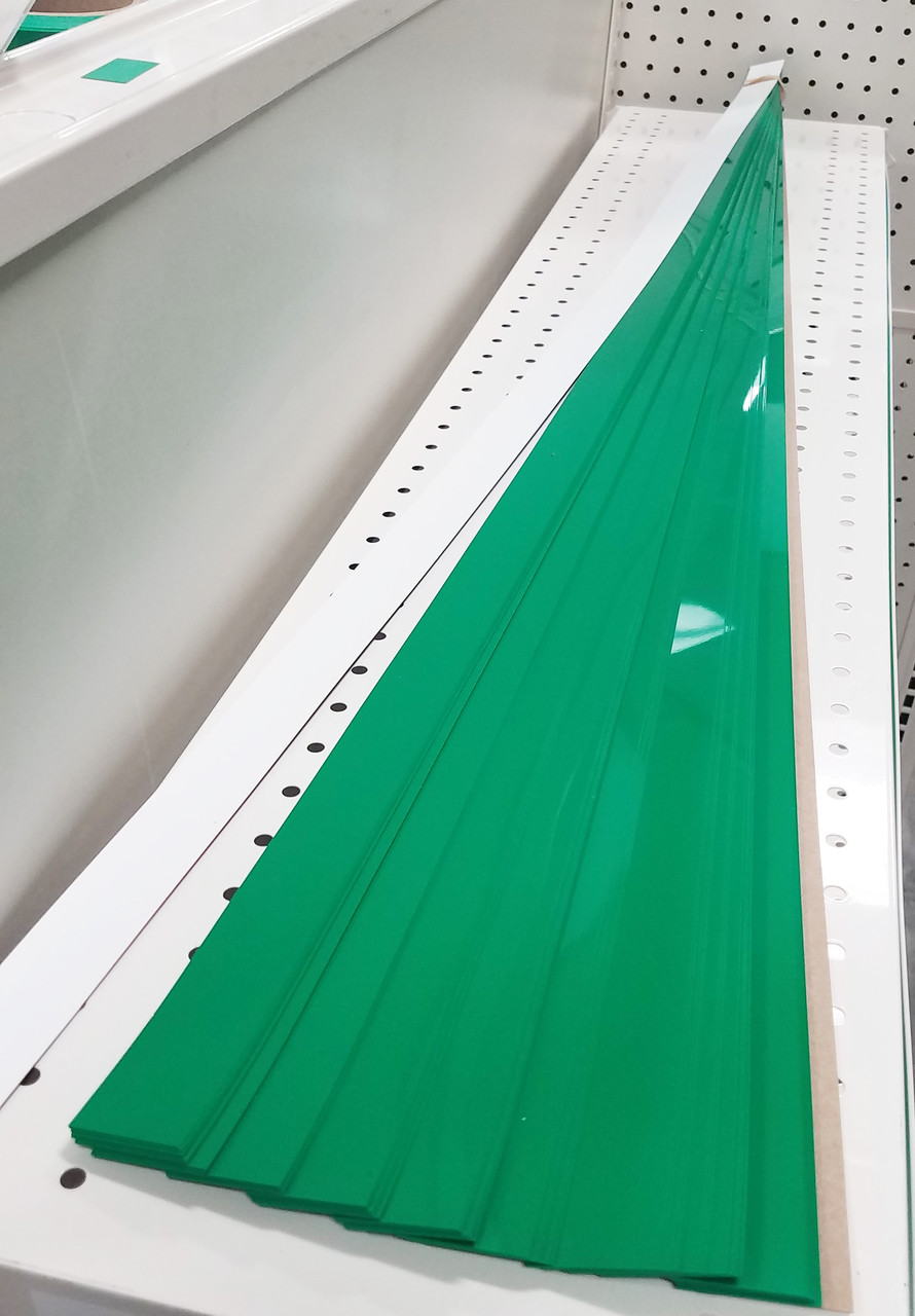 Gondola Shelving Pre Cut Vinyl Insert Strips 48" L 100 Pack Store