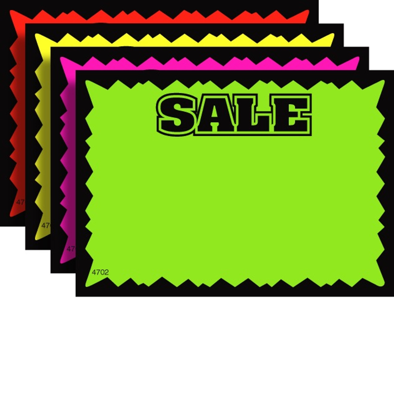SALE Fluorescent Sale Sign Cards - 100 Pack - Store Fixtures Direct
