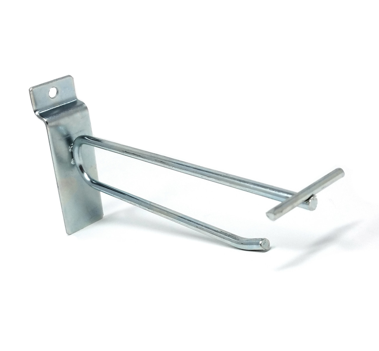 6" Zinc Slatwall Flip Up Scanner Hooks with Label Holders 50 Pack