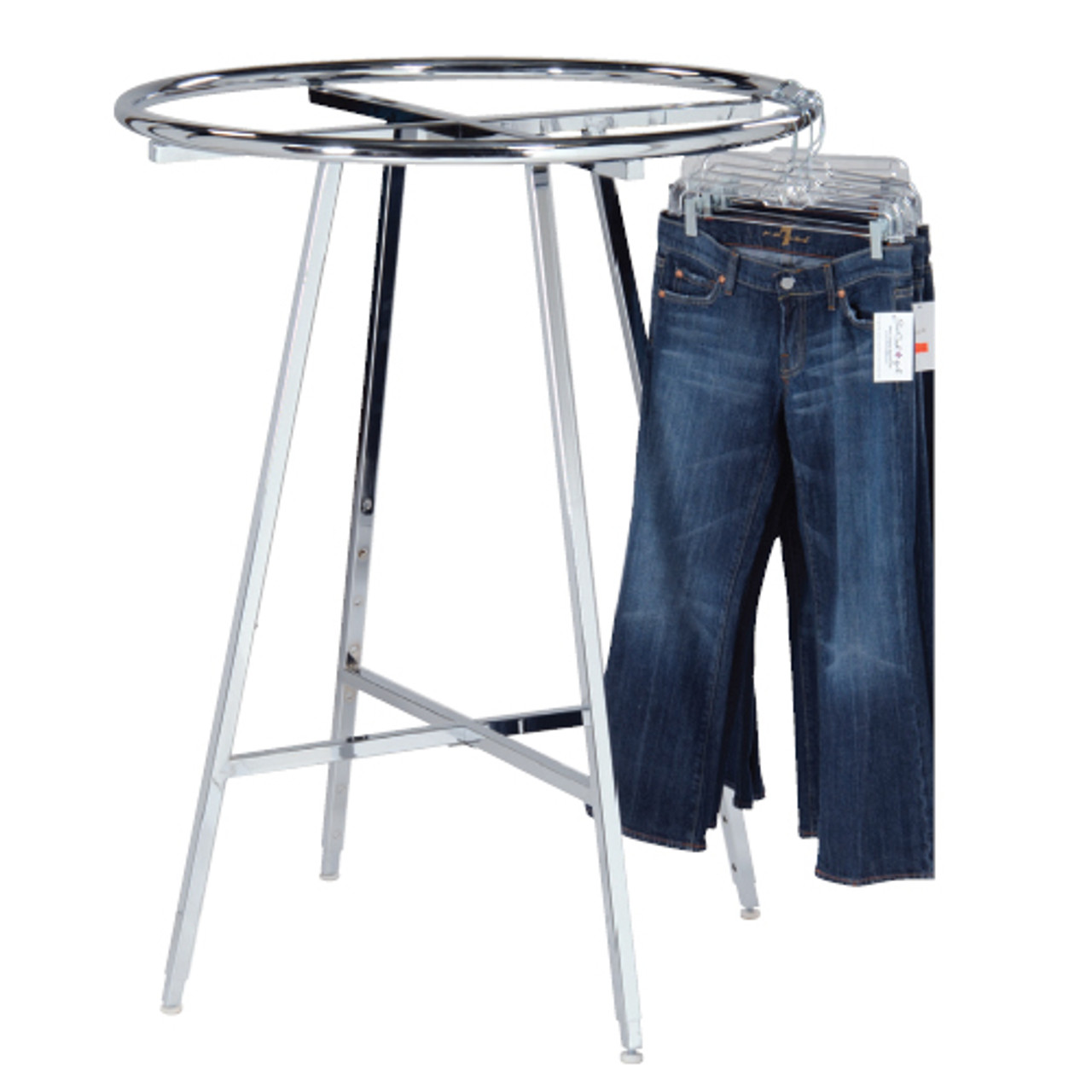 Round Clothing Rack Chrome or Black Store Fixtures Direct