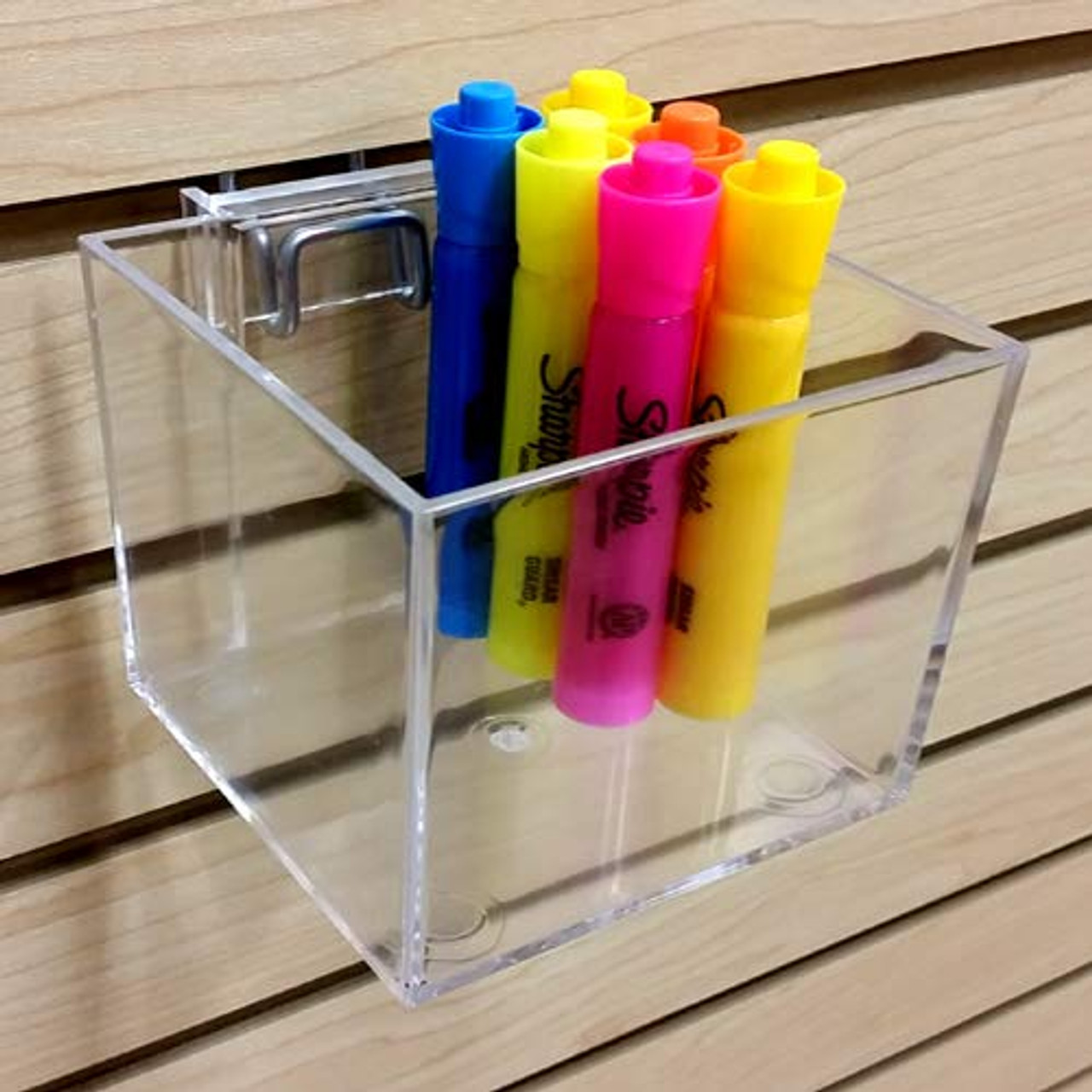 Slatwall & Pegboard 4" Acrylic Cube Dump Bin Display Store Fixtures