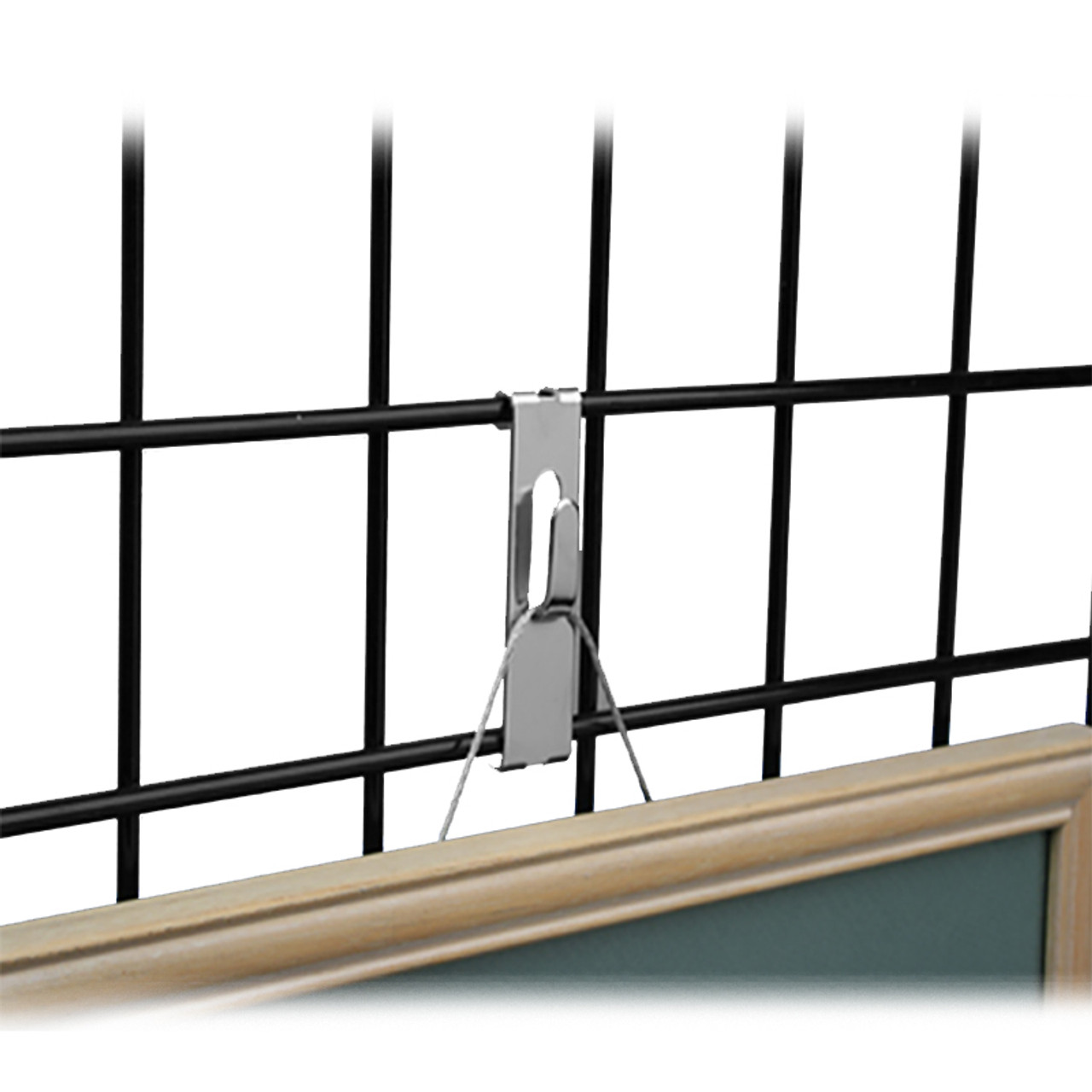 Gridwall Utility Notch Hook, Picture Hanger for Grid Panels, Chrome