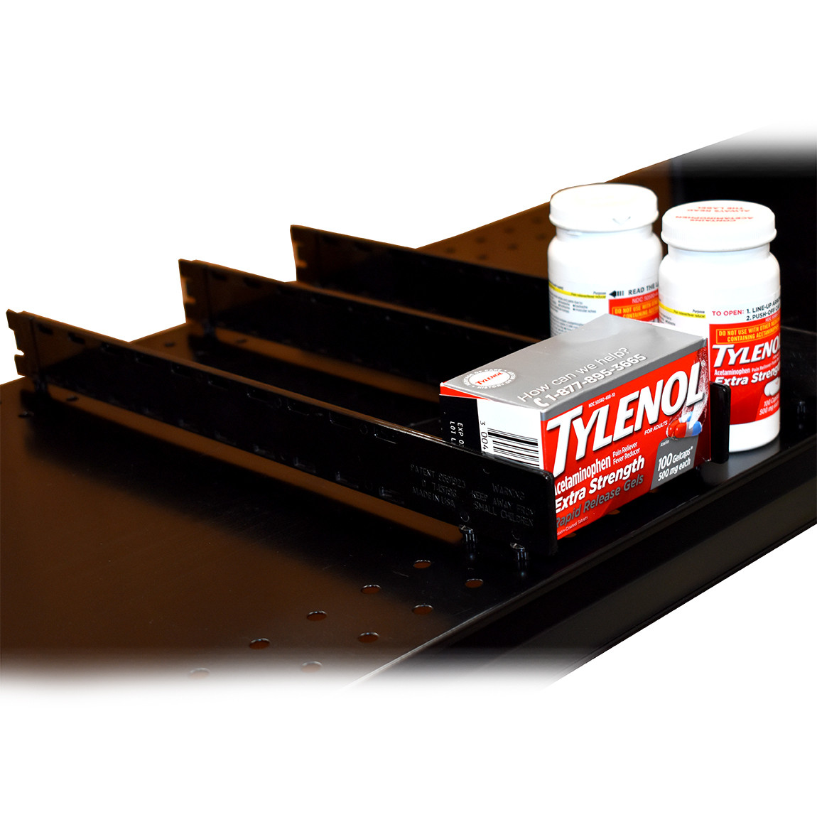 Black Adjustable Depth Gondola Shelf Dividers Store Fixtures Direct