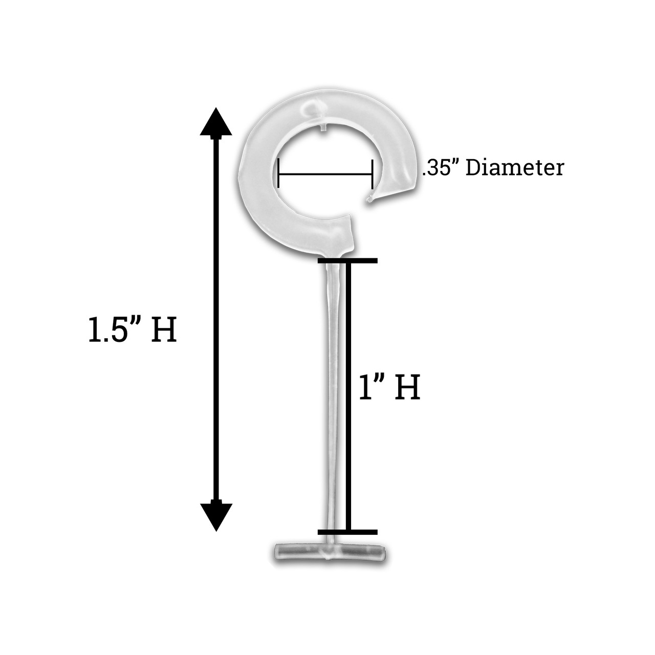 J Hook Fasteners for Standard Tagging Guns, 1.5" L Tag Gun JHooks