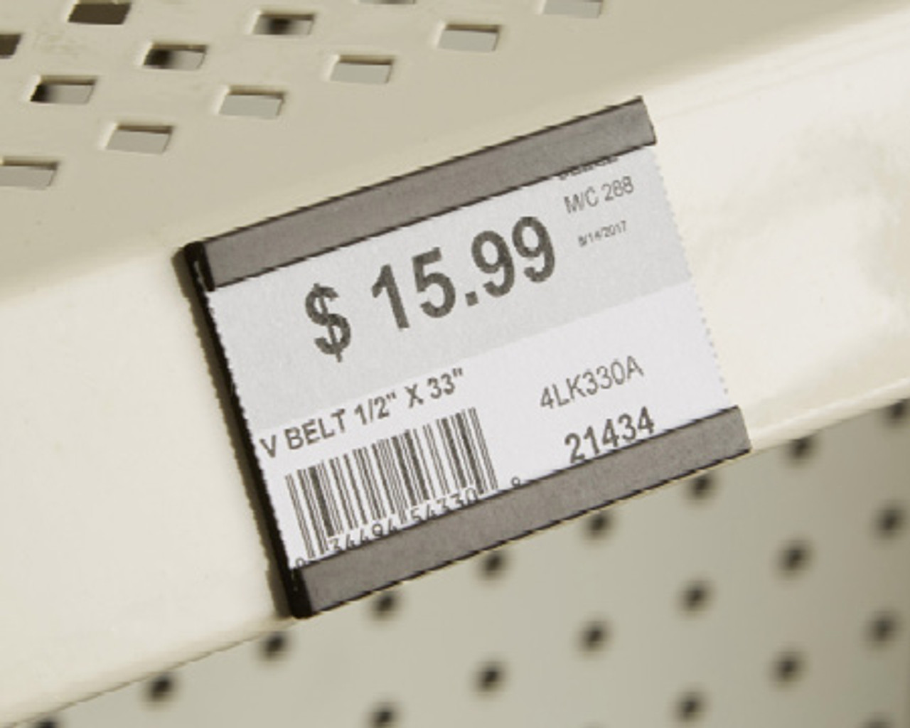 UPC Label Holder for Pharmacy Shelves & Gondola Shelf Channels