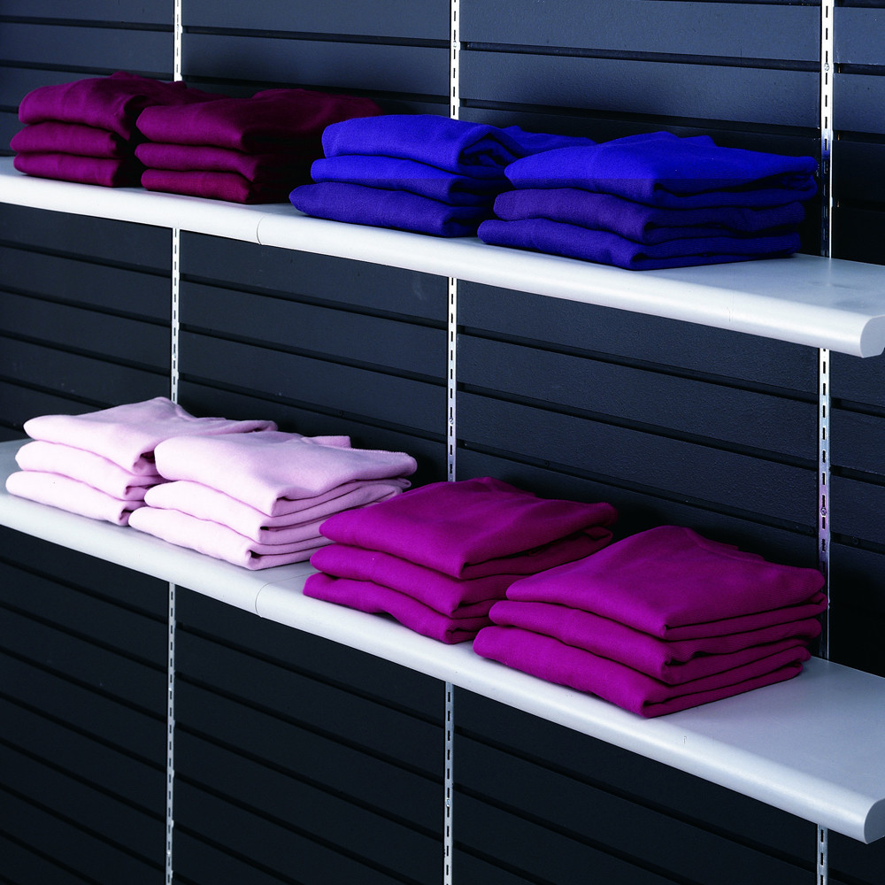 Gray Plastic Bullnose Shelf, 13" D X 48"L Store Fixtures Direct