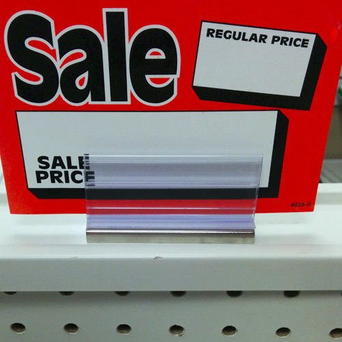 Sign Holder for Gondola, Metal Shelves and Pallet Racks