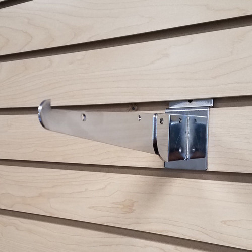 Slatwall Adjustable Angle Shelf Brackets Chrome Store Fixtures Direct