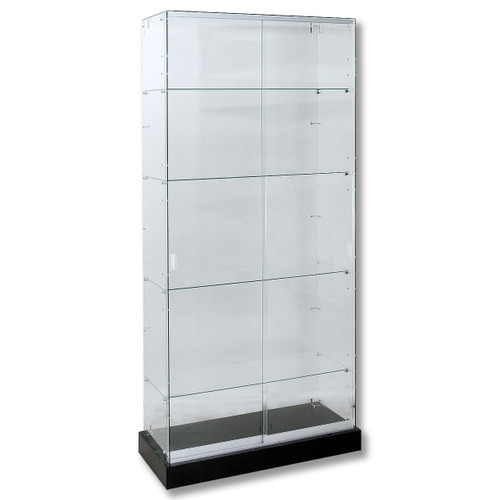 Frameless Economy Tempered Glass Wall Case 36"L