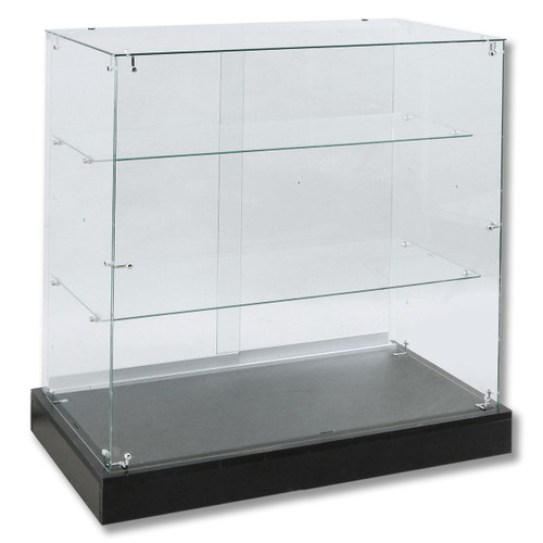 4' Silver Extra Vision Aluminum Display Case with LED Lighting - Tempered  Glass Finish