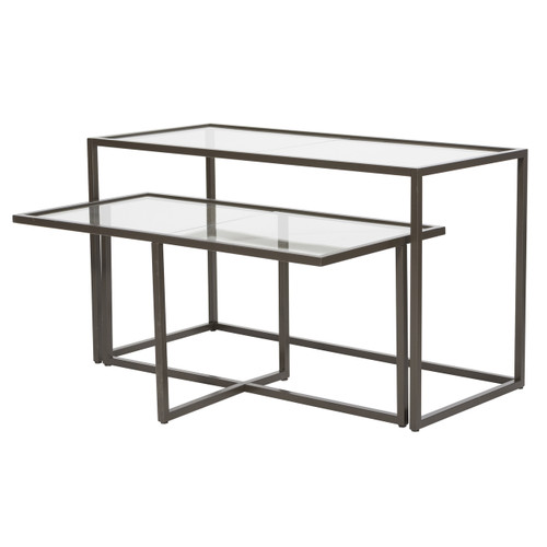 Lena Collection Glass Top Nesting Tables with Bronze Frame - Store