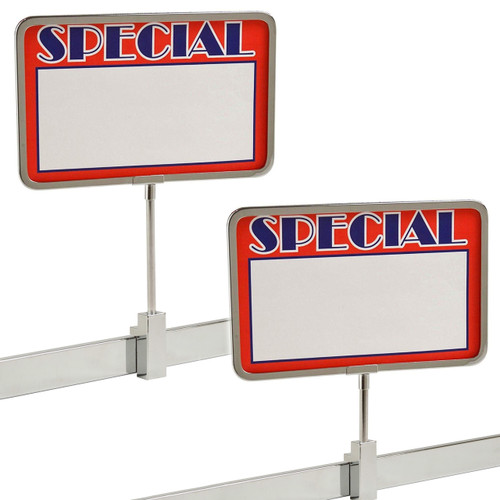 Chrome Frame Rectangular Rack Magnetic Sign Holder 7 X 11