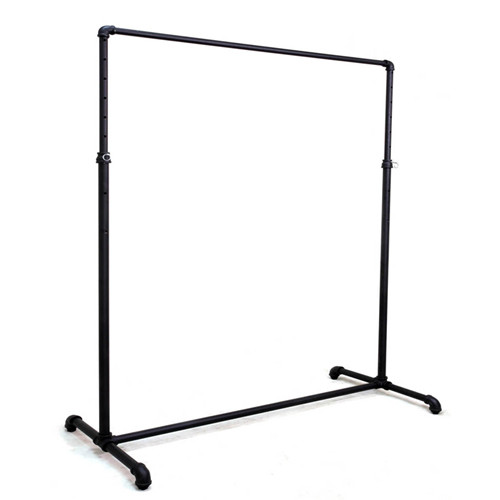 Black Pipe Single Bar Clothing Rack