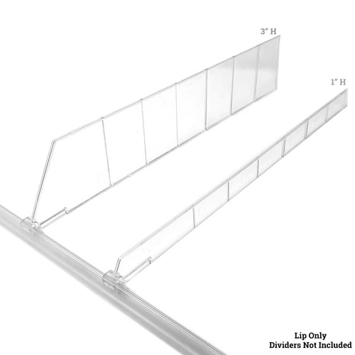 Universal Shelf Lip for Adjustable Shelf Dividers