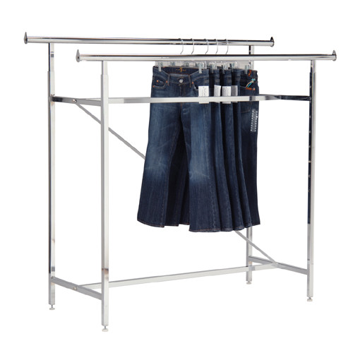 Double Bar Rack With Optional Accessories Store Fixtures Direct