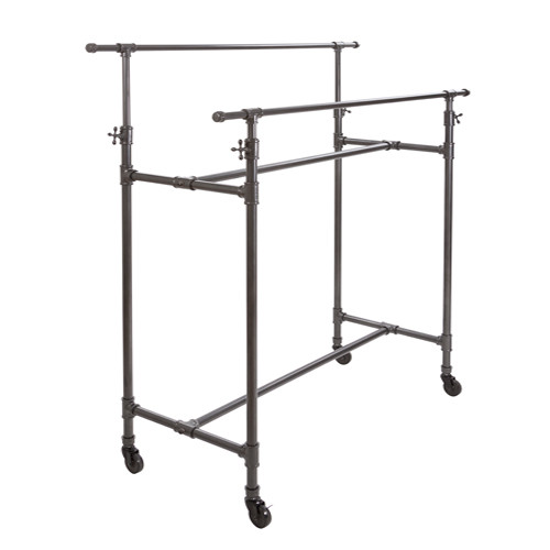 Grey Pipeline Adjustable Double Bar Rack System