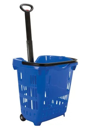 Shopping Basket with wheels and Handle - 6 Per Case