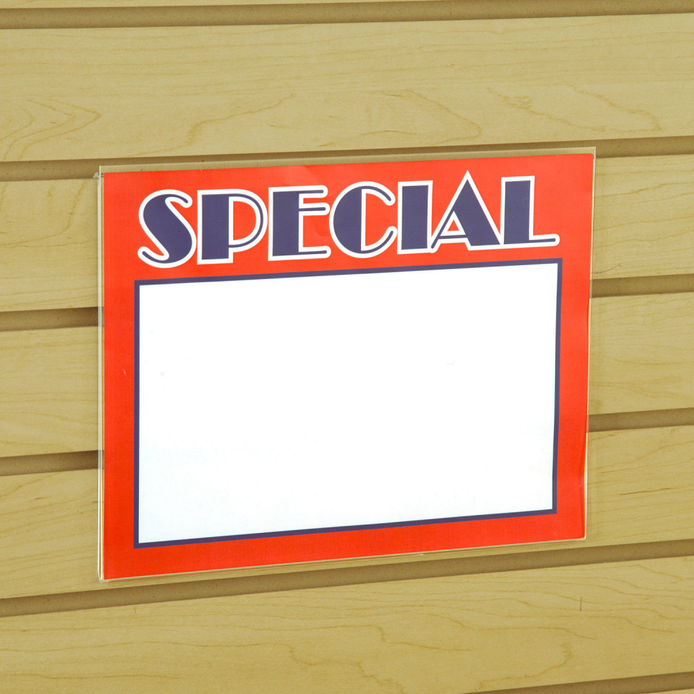 Slatwall / Gridwall Acrylic Sign Holder, Horizontal or Vertical, 5.5