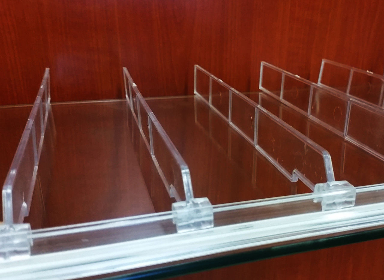 Acrylic Wooden Shelf Dividers 4 PCS Adjustable Clear Plastic