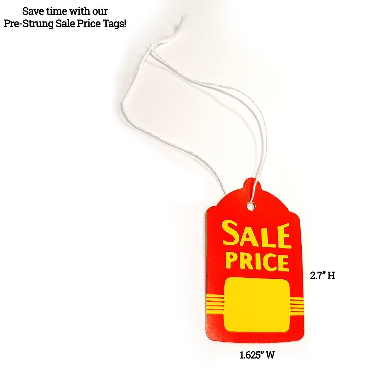 Pre-Strung Blank White Merchandise Price Tags Large Small Hang